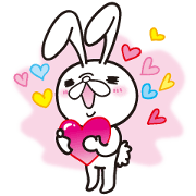 Easy-to-use sticker of lop-eared rabbit
