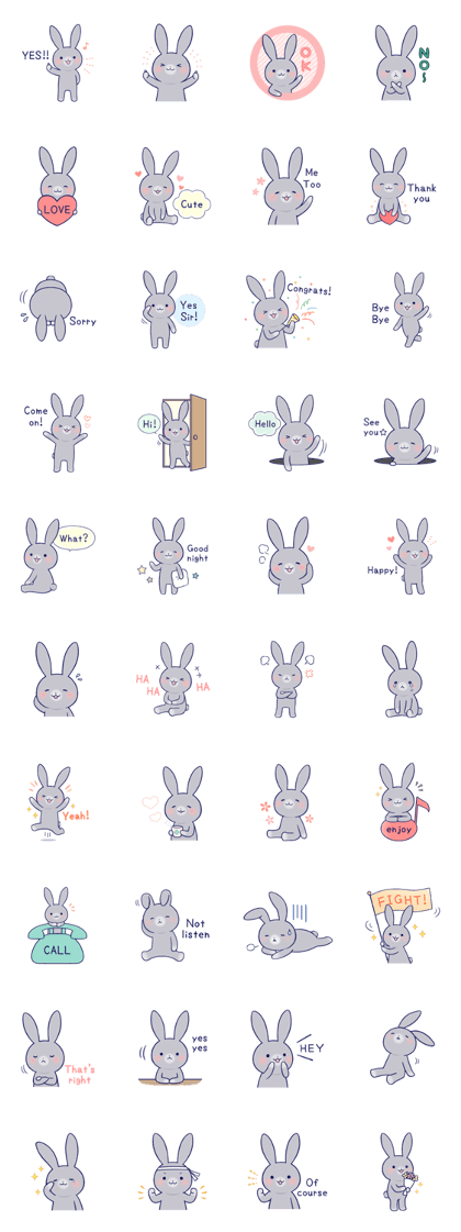 Lovey-dovey rabbit Gray rabbit ver