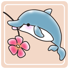 Sticker of a cute dolphin