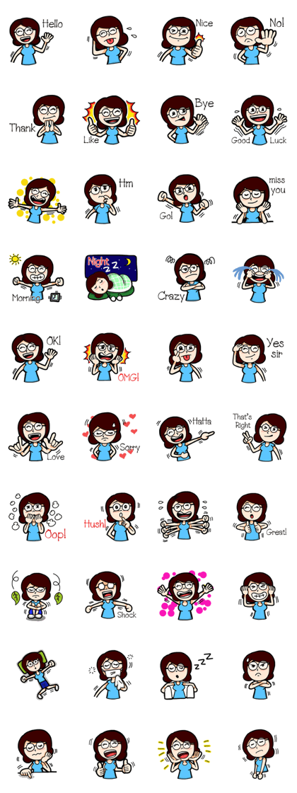 Glasses Blue Girl