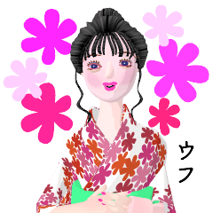 3D! Yoshiko wearing a yukata Version 4
