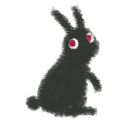 Fluffy black rabbit Mofu.