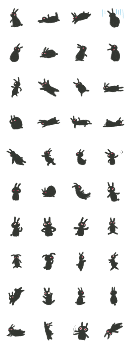 Fluffy black rabbit Mofu.