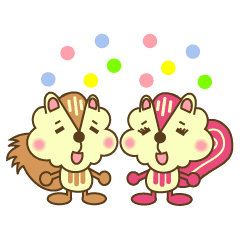 使える もこ顔リス君とリスちゃん Line スタンプ Line Store