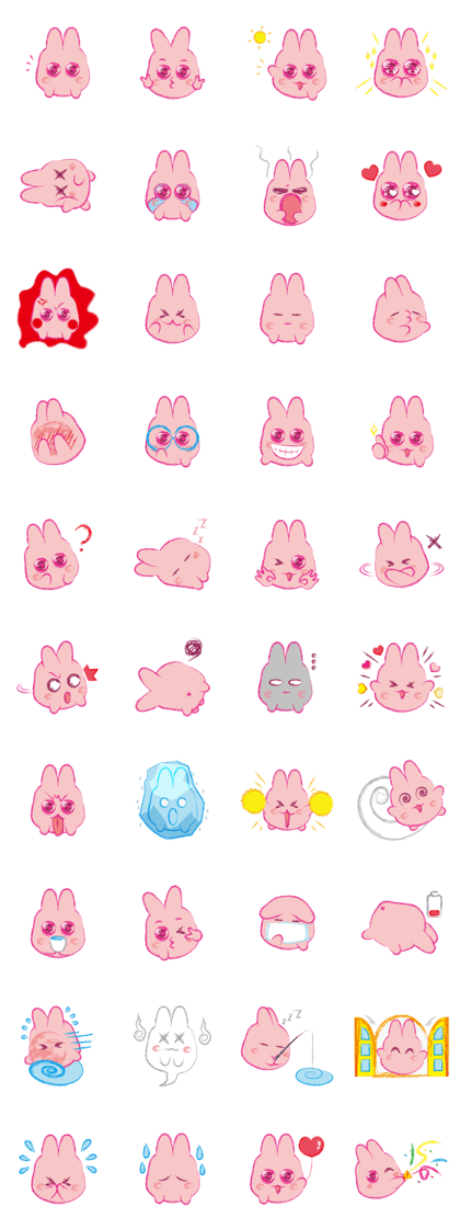 Crayon Pink Rabbit