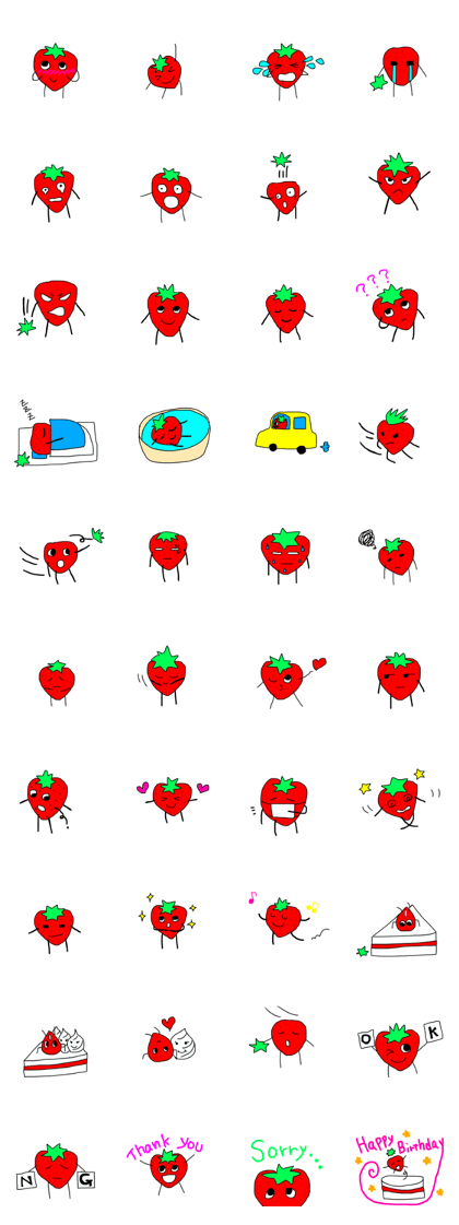 strawberry  life sticker