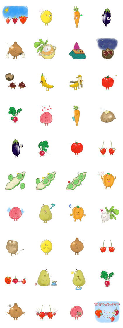 sweet vegetables and fruits