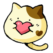 Round cat smiling