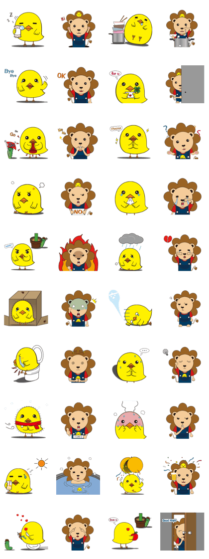 The a floret lion and the chicken
