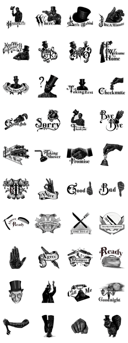 Victorian Typographic Stickers