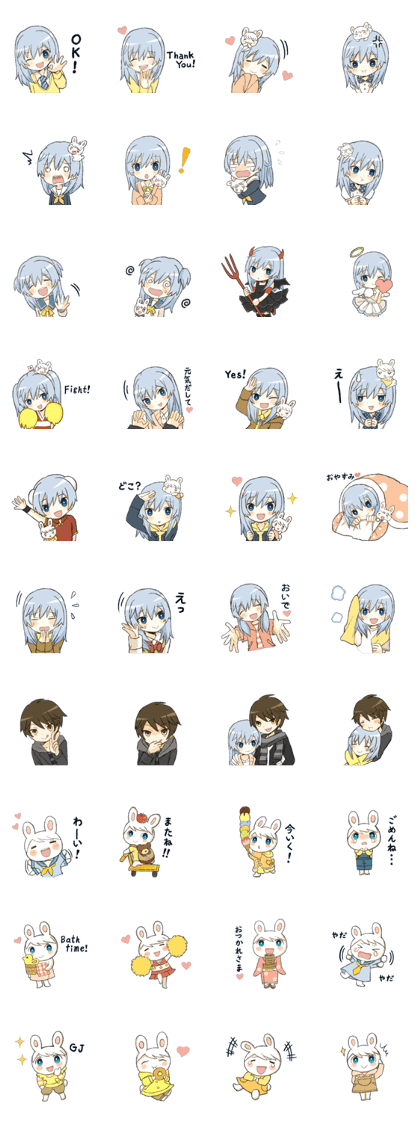 rabbit&girls sticker