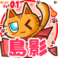 Cute cat's name sticker MY150720N12