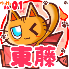 Cute cat's name sticker MY150720N20