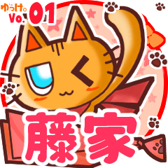 Cute cat's name sticker MY150720N22