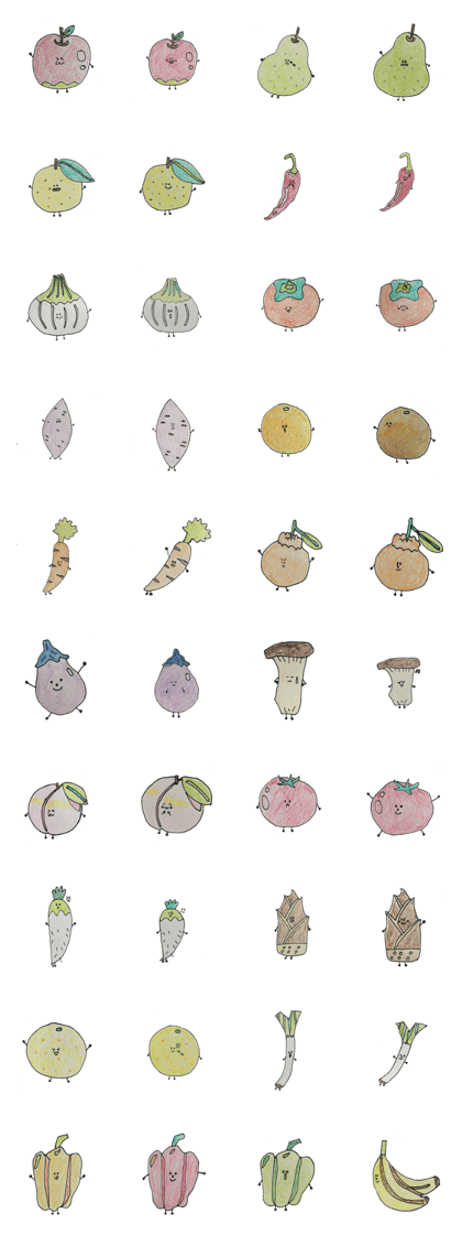Sticker of fruit and vegetable
