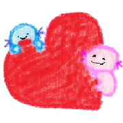 Axolotl who drew by a crayon
