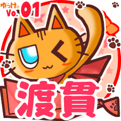 Cute cat's name sticker MY150720N04