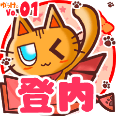 Cute cat's name sticker MY150720N07