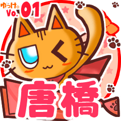 Cute cat's name sticker MY150720N10
