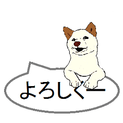 Sticker of the Japanese midget Shiba