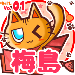 Cute cat's name sticker MY160720N29