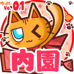 Cute cat's name sticker MY160720N04