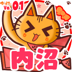 Cute cat's name sticker MY160720N05