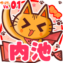 Cute cat's name sticker MY160720N07