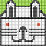 8-bit pixel Tofu Cube Bunny Rabbit
