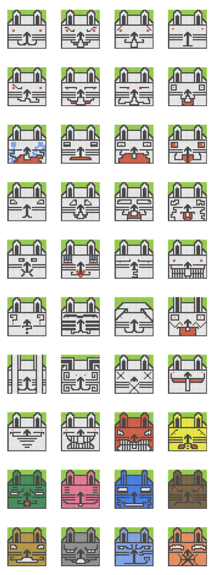 8-bit pixel Tofu Cube Bunny Rabbit
