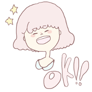 pastel color girl sticker