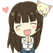 girls&cat sticker2