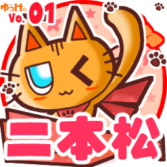 Cute cat's name sticker MY160720N15