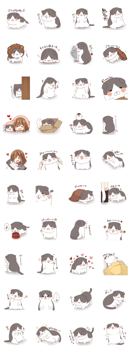 Fatty cat Kojirou sticker