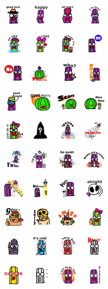 Cactus family Sticker