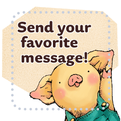 Young pig's coffee shop Message-English-