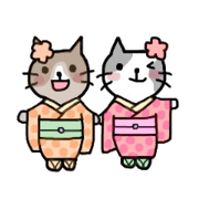 Cat wearing a kimono