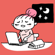 Sticker of "Working girl,Hittsume-chan"