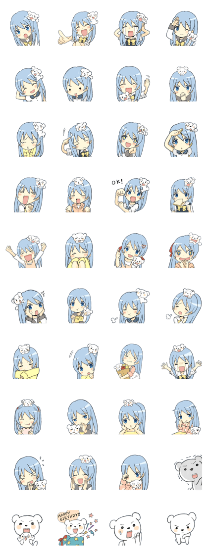 girls&white bearsticker