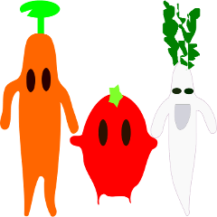 kawaii vegetables Sticker