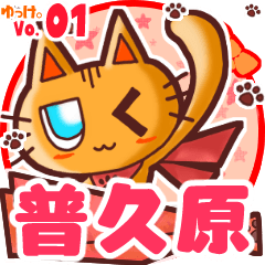 Cute cat's name sticker MY170720N28