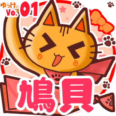 Cute cat's name sticker MY170720N06