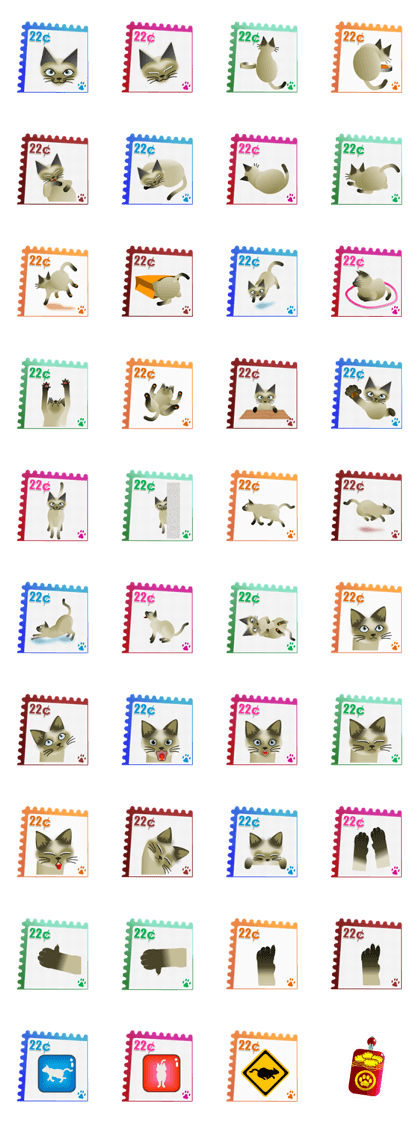 The commemorative stamp of the cat #1