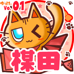 Cute cat's name sticker MY170720N01