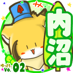Little fox's name sticker MY170720N23