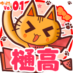 Cute cat's name sticker MY170720N14