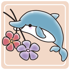 Sticker of a cute dolphin <vol.2>