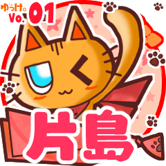 Cute cat's name sticker MY180720N20