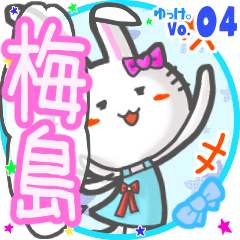 Rabbit's name sticker MY180720N21