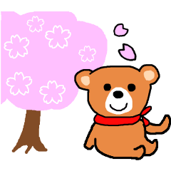 Bear nhochan sticker (Spring Version)